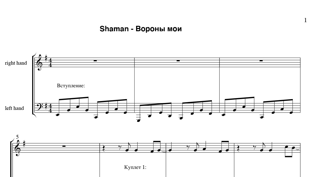 Текст песни я русский шаман на русском. Shaman вороны Мои. Шаман Ноты для фортепиано. Шаман встанем Ноты. Нервы вороны аккорды.